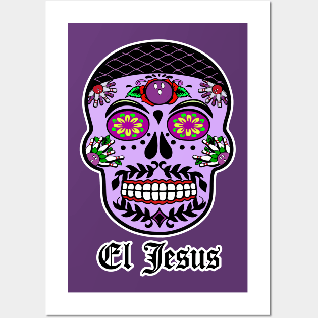 El Jesus Sugar Skull Wall Art by BoxDugArt